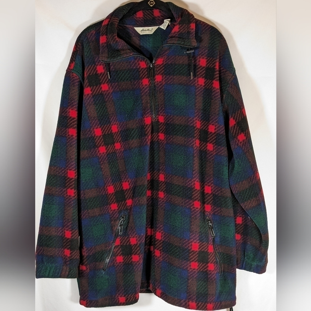 Vintage Women's Eddie Bauer M708 Quarter Zip Polartec Pull Over Size Tall Large